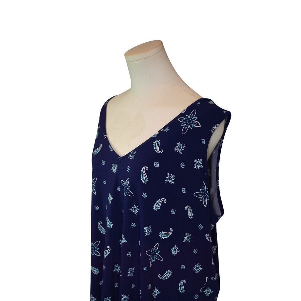 Women's Belle Blue Pattern Tank Top - Size XL